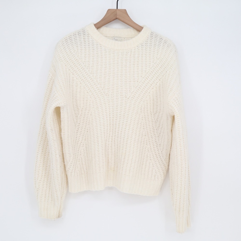A New Day Sweater Womens S Pullover Cream Textured Knit Long Sleeve Excellent